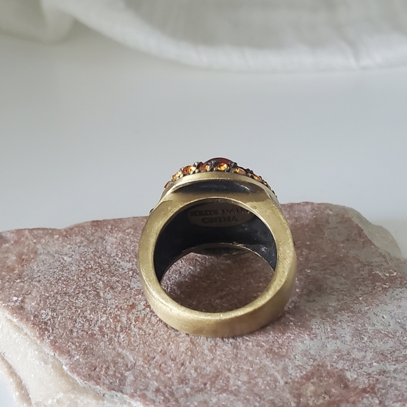Heidi Daus Carnelian Swarovski Crystal Statement Ring - Picture 8 of 8